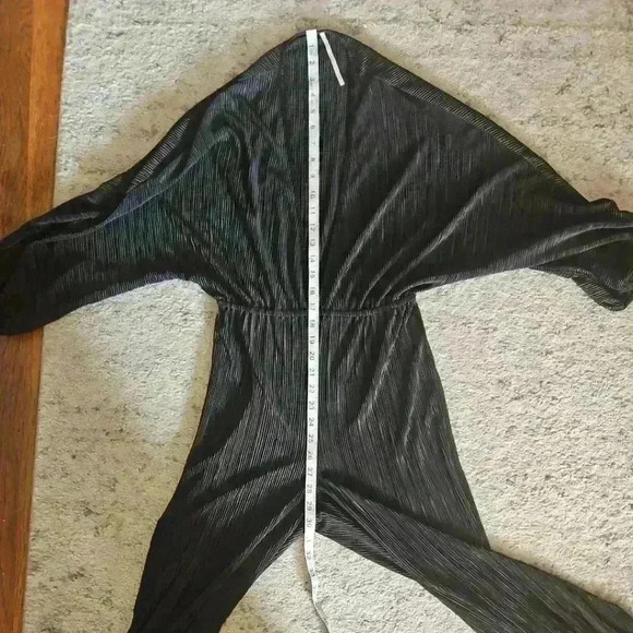 Free People Womens Black Ribbed Flare Leg Jumpsuit XS - Picture 10 of 11